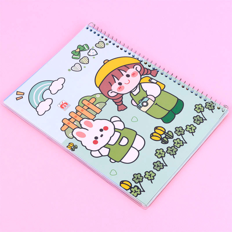 دفتر سیمی 40 برگ طرح فانتزی دخترانه نهال آلما کد 7420