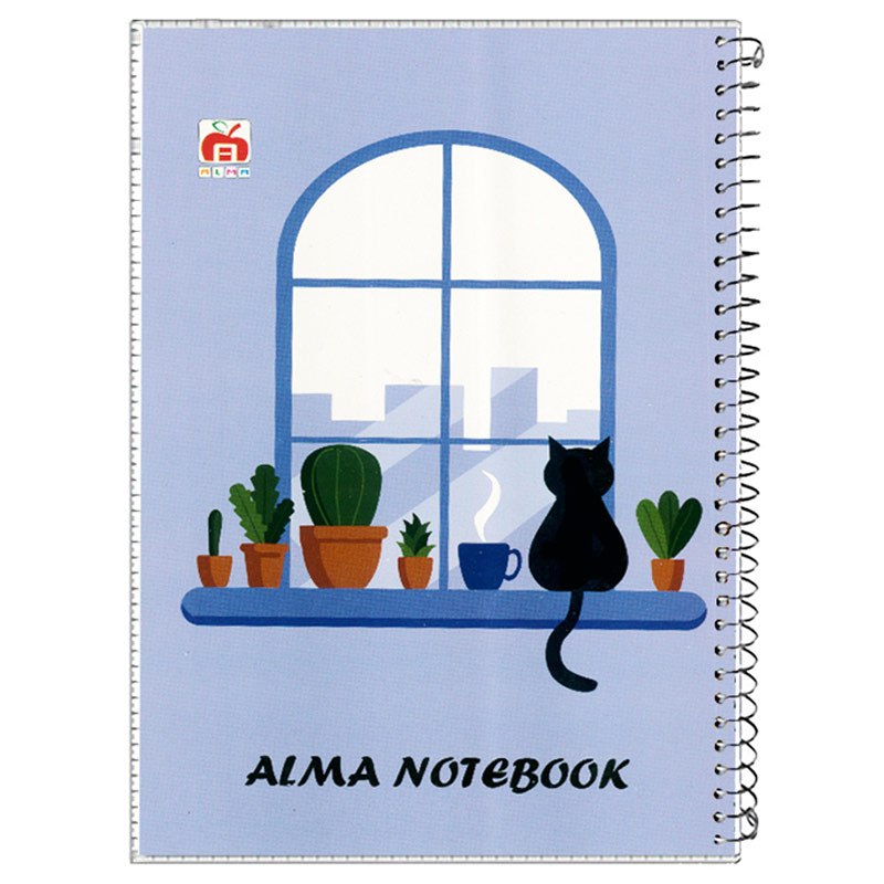 دفتر سیمی 100 برگ طرح کلاسیک نهال آلما کد 7112