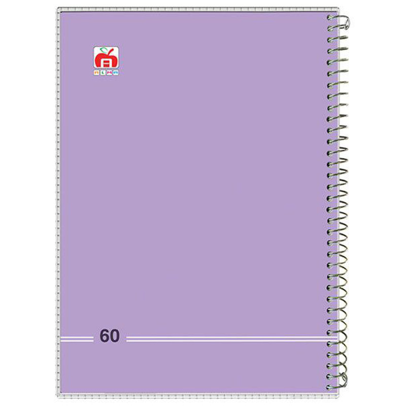 دفتر سیمی 60 برگ طرح رنگی نهال آلما کد 7684