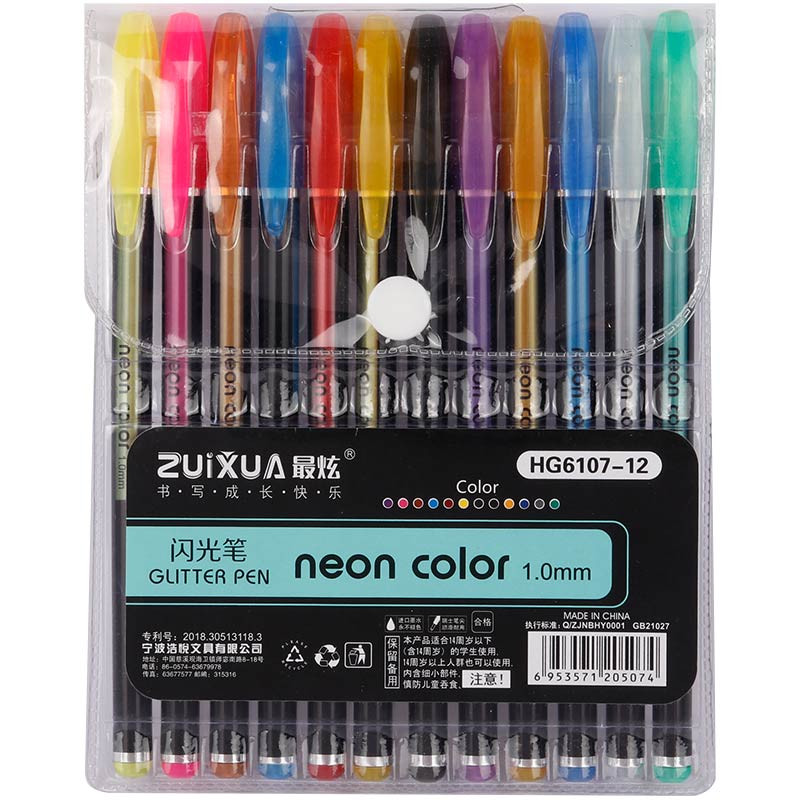 روان‌ نویس زویکسیا رنگی Zuixua HG6107-12 1.0mm بسته 12 عددی