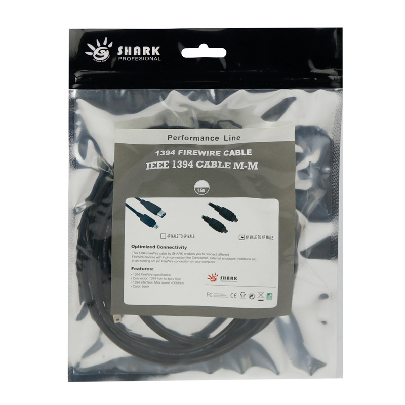 کابل Shark 1394 Firewire 4Pin 1.5m