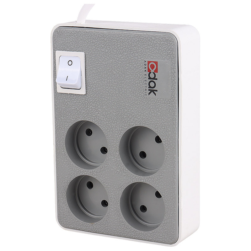 چند راهی 4 خانه برق آداک با کابل 1.5 متری شرینک