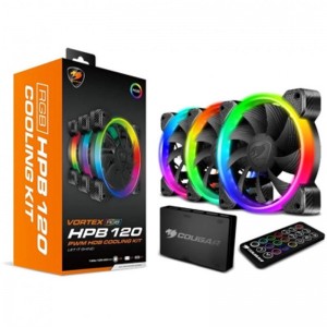 فن کیس کوگر Cougar Vortex RGB HPB 120 Cooling Kit 12*12 بسته 3 عدد