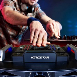 اسپیکر چمدانی بلوتوثی رم و فلش خور KingStar KBS682DJ + میکروفون و ریموت کنترل