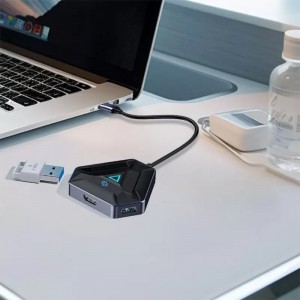 هاب و رم ریدر گیمینگ Porodo PDX529 Type-C To USB3.0/HDMI/SD/Micro SD/Type-C PD