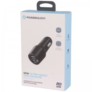 شارژر خودرو سریع Powerology با QC3.0 و PD