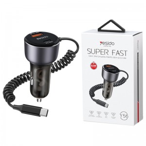 شارژر فندکی فست شارژ Yesido Y56 3A QC3.0 PD 60W