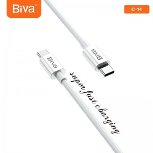 کابل تبدیل فست شارژ Biva C-14 Type-C To Type-C 5A 100W 1.5m