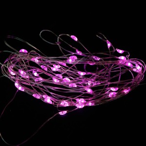 ریسه مفتولی باتری خور صورتی طول 5 متر