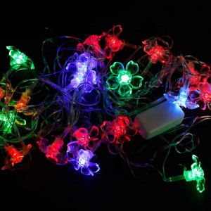 ریسه 28 لامپ طرح گل یاس رنگی طول 4 متر