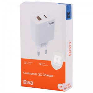 کلگی شارژ Biva HC-04Q+C 2Port 3A QC3.0 PD 18W