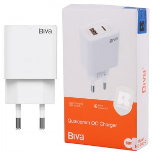 کلگی شارژ Biva HC-04Q+C 2Port 3A QC3.0 PD 18W