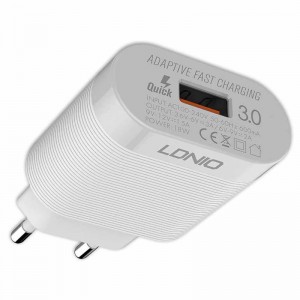 شارژر دیواری فست شارژ Ldnio A303Q QC3.0 PD 18W + کابل تایپ سی