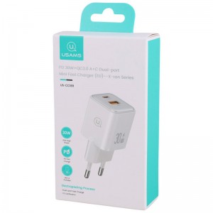 Usams-US-CC189 2Port 4.5A QC3.0 PD 30W-Fast-Wall-Charger7