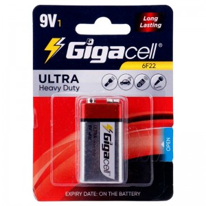 باتری کتابی Gigacell Ultra Heavy Duty 6F22 9V