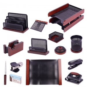 ست رومیزی 13 تکه چوب و فلز شهاب تحریر STW-13A