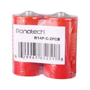 باتری دوتایی متوسط Panatech Super Heavy duty R14P 1.5V C شرینک