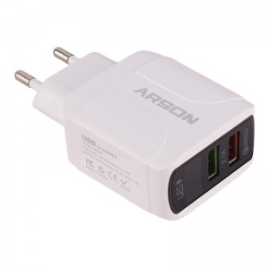 شارژر دیواری فست شارژ Arson AN-V3 2Port 3A QC3.0 PD 21.5W + کابل آیفونی