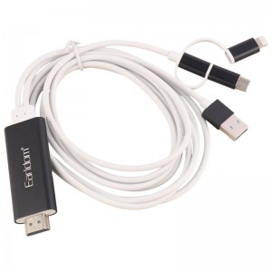 کابل تبدیل Earldom ET-W13 Lightning/MicroUSB/Type-C to HDMI 2m