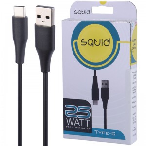 کابل تایپ سی فست شارژ Squid SC8122 3A 1m