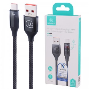 کابل تایپ سی فست شارژ Usams US-SJ636 6A 66W 1.2m