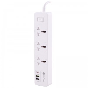 چند راهی 3 خانه برق ارت دار پرووان PPS615 با کابل 1.8 متری + شارژر USB و Type-C