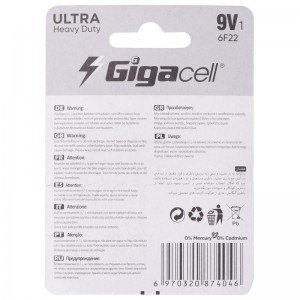 باتری کتابی Gigacell Ultra Heavy Duty 6F22 9V