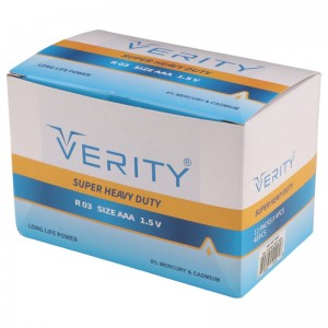 باتری چهارتایی نیم قلمی Verity Super Heavy Duty R03 1.5V AAA