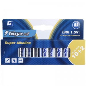پک 2+10 باتری قلمی Gigacell Super Alkaline LR6 1.5V AA