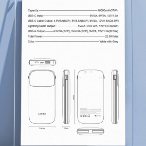 پاور بانک فست شارژ 10000 الدینیو Ldnio PQ19 QC3.0 22.5W