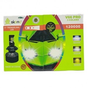 Lenzo V66 هدلایت 3 رنگ لنزو