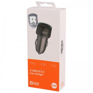 شارژر فندکی فست شارژ Biva CC-36 3A QC3.0 PD 18W