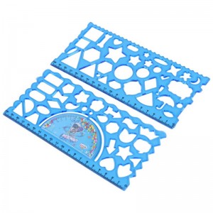 خط کش شابلون دار ژله ای Unik 20cm بسته 2 عددی