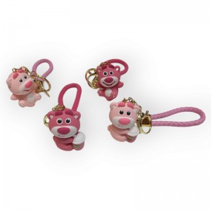 جاکلیدی سیلیکونی طرح خرس صورتی