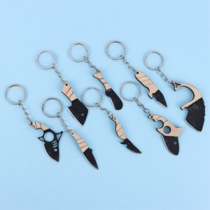 جاکلیدی طرح چاقو و تبر مشکی کوچک کد 2