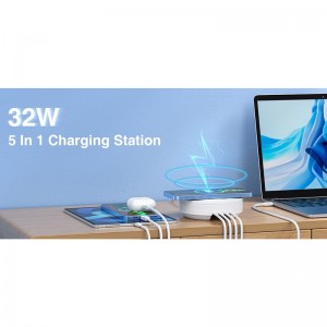 شارژر بی سیم فست شارژ 4 پورت Ldnio AW003 QC3.0 PD 32W