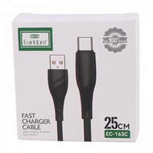 کابل کوتاه تایپ سی فست شارژ Earldom EC-163C 2.4A 25cm