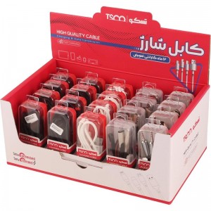 باکس کابل شارژ تسکو TSCO بسته 20 عددی
