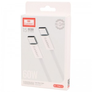 کابل تبدیل فست شارژ Earldom EC-196C-C Type-C To Type-C PD 60W 1m
