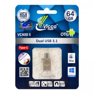 فلش 64 گیگ ویکومن Vicco Man VC400 OTG Type-C USB3.1