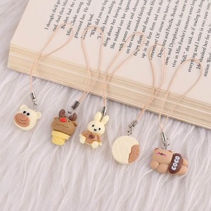 آویز فلش و موبایل فانتزی قهوه ای کرم