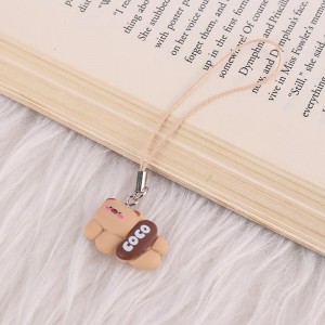 آویز فلش و موبایل فانتزی قهوه ای کرم