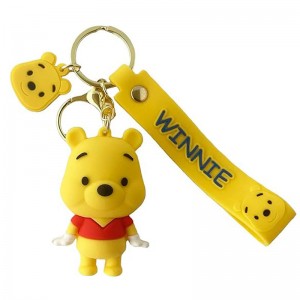 جاکلیدی سیلیکونی گلد طرح خرس پو