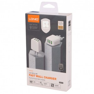 شارژر فست شارژ LDNIO A3312 3Port 3.4A 17W به همراه کابل تایپ سی