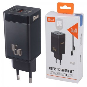 شارژر دیواری 45 وات بیوا HC-15 GaN QC3.0 PD 3A