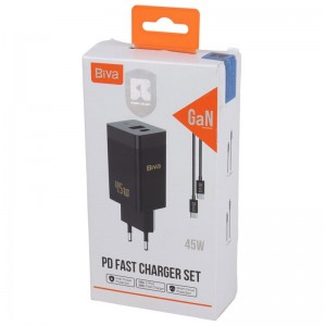 شارژر دیواری 45 وات بیوا HC-15 GaN QC3.0 PD 3A
