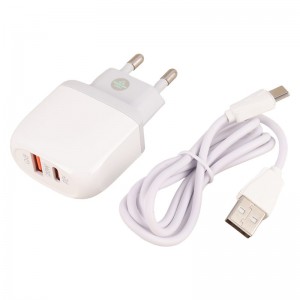 شارژر دیواری فست شارژ Ldnio A2316C 2Port 3A QC3.0 PD 20W + کابل تایپ سی