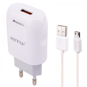 شارژر دیواری 12 وات نیتو NT-TC033 2.4A + کابل میکرو یو اس بی