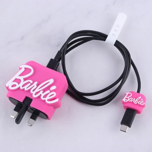 ست محافظ کابل و کلگی شارژر سامسونگ طرح Barbie