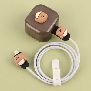 ست محافظ کابل و کلگی شارژر آیفون طرح خرس کد1